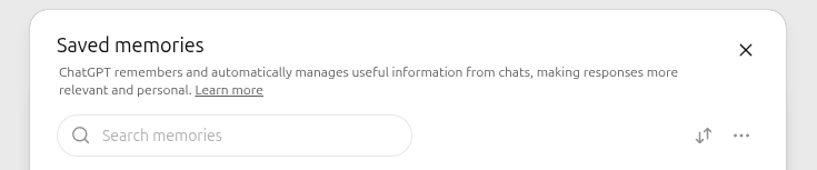 ChatGPT Memory Settings