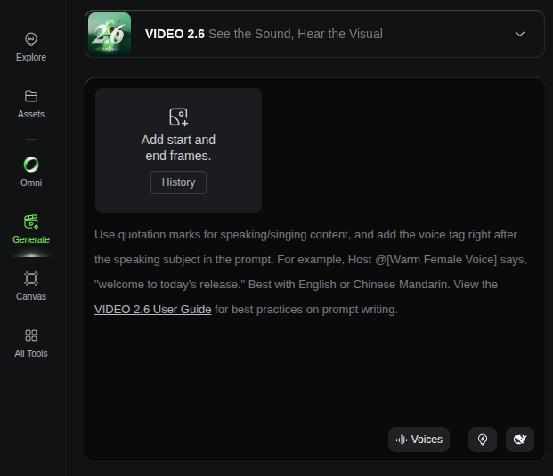 Text to Video Interface