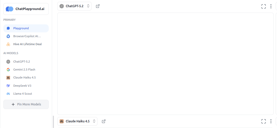 ChatPlayground AI Interface
